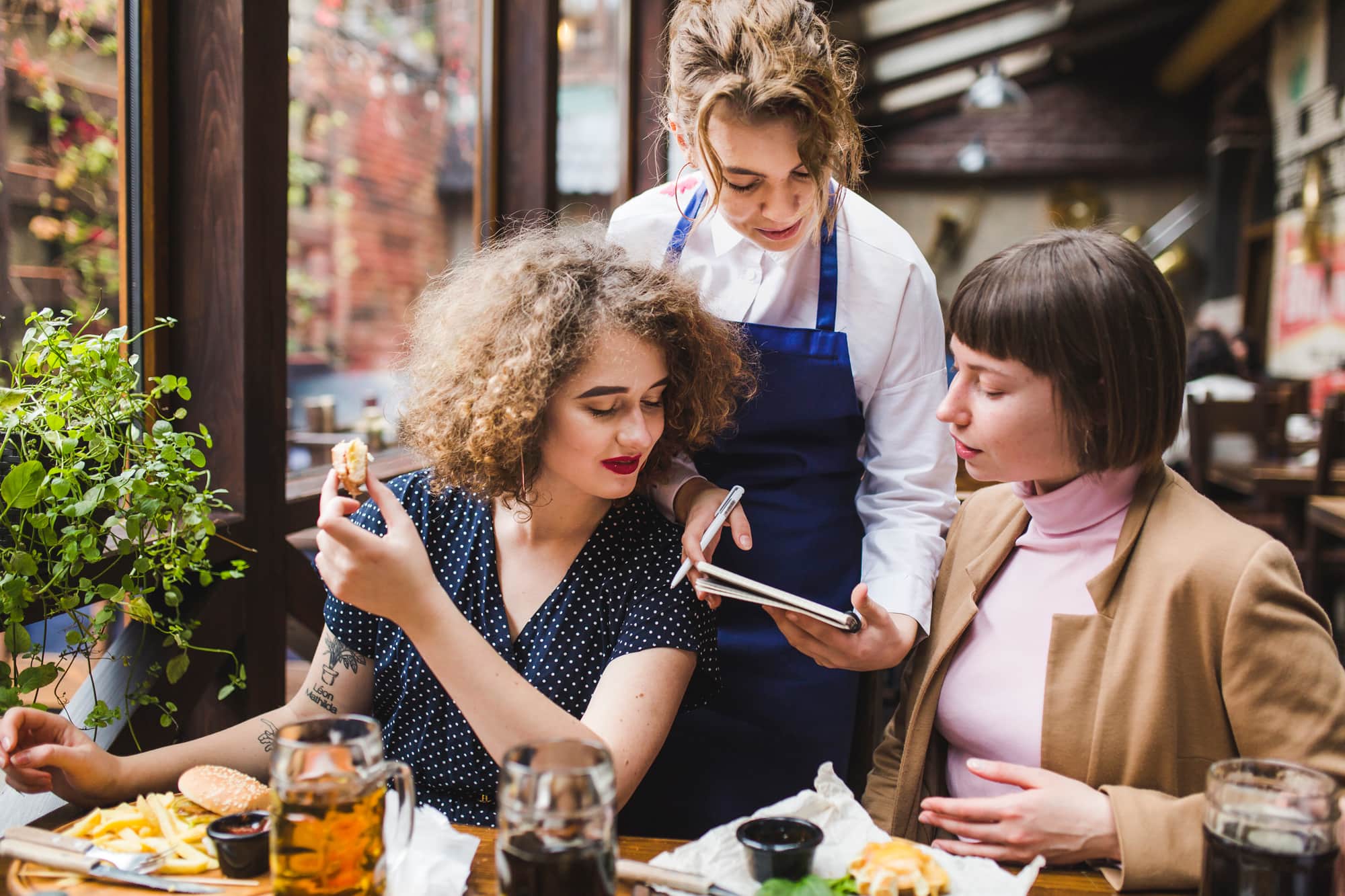 waitress taking orders